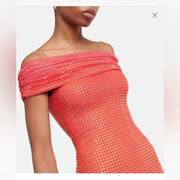 Self-portrait rhinestones off the shoulder dress - Picture 4 of 12